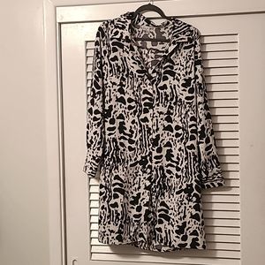 Animal print shirt dress